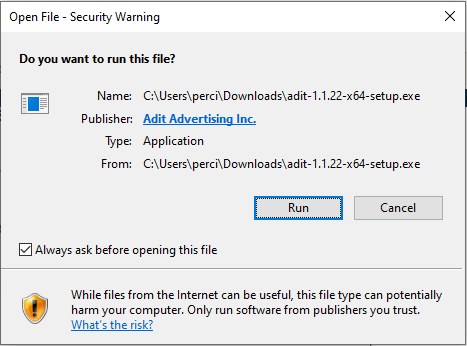 Windows Security Warning dialog