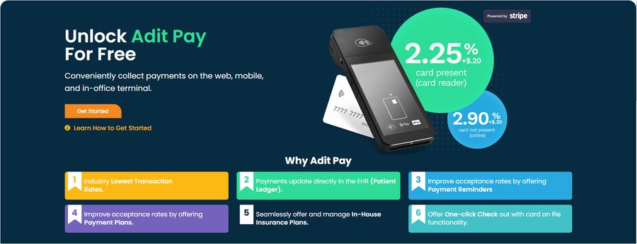 Unlock Adit Pay for free, powered by Stripe