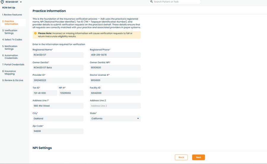 Practice Information Form