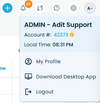 Avatar menu with Download Desktop App option